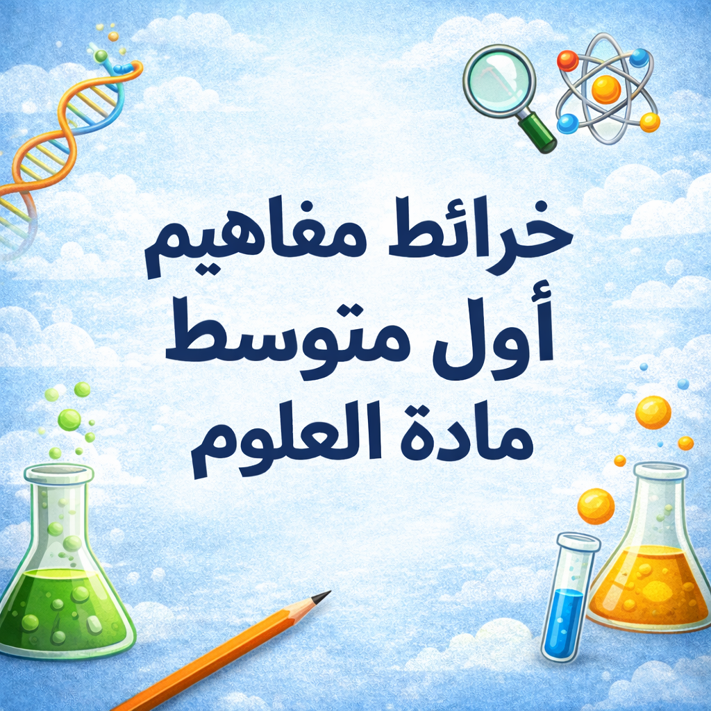خرائط مفاهيم مادة العلوم للصف الاول المتوسط الفصل الدراسي الثاني