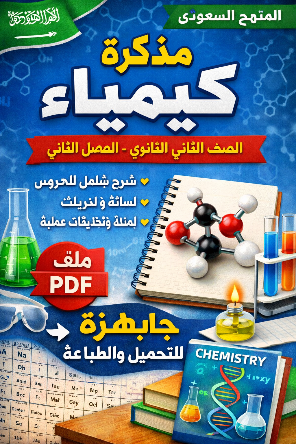 مذكرة مادة كيمياء الصف الثاني الثانوي الفصل الثاني